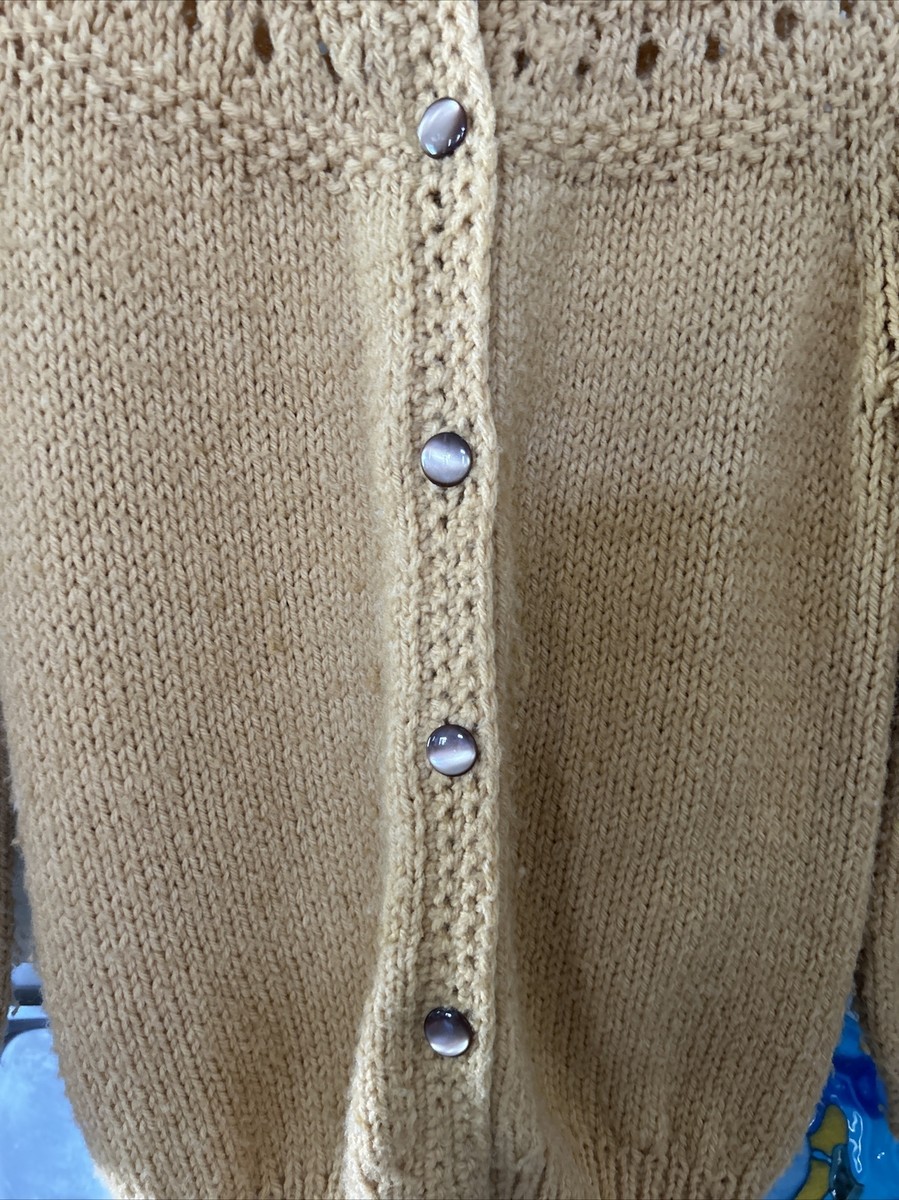 VTG 50s 60s Fully Fashioned Virgin Acrylic Hand Loomed Cardigan