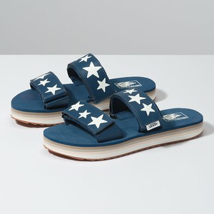 vans cayucas star gibraltar sea & marshmallow platform slide sandals