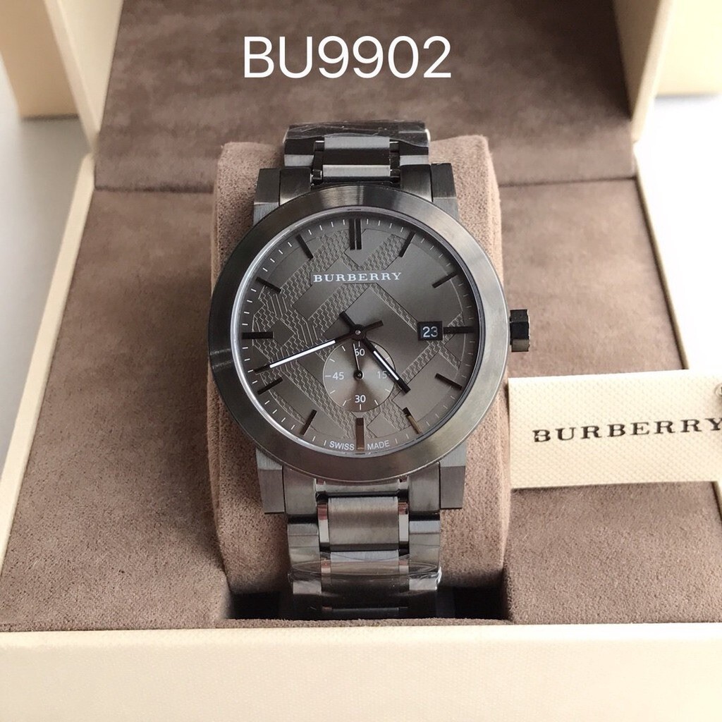 Burberry BU9902 Men's The City Gunmetal Dial Steel Watch | eBay