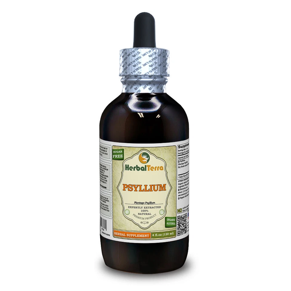 HERBAL TERRA LLC Psyllium (Plantago Psyllium) Tincture, Organic Dried Husk Liquid Extract