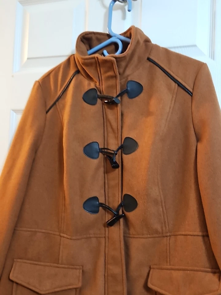 Chaqueta para mujer Rampage marrón manga larga cremallera completa con bolsillos talla 1X Foto 2 de 4