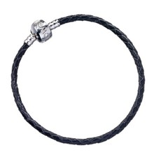 Harry Potter - Bracelet Cuir pour Breloques Plaqué Argent