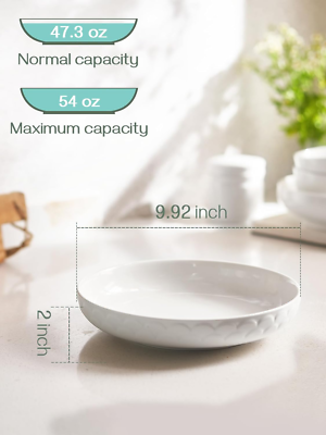 White Pasta Bowls WishDeco Ceramic Pasta Bowls Set Of 3, White