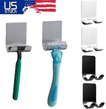2  Stainless Steel Adhesive Razor Holder Shaver Hanger for Shower Bathroom USA