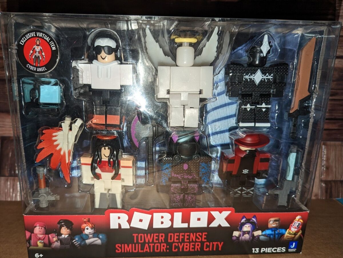 ROBLOX Action 6 Figures TOWER DEFENSE SIMULATOR CYBER Angel CITY Playset