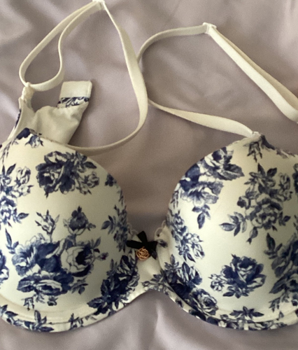 Soutien-gorge Victoria's Secret Body By Victoria - Taille 34D, Dentelle Bleue Non Rembourrée (demi)