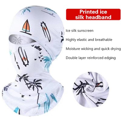 Summer Cool Balaclava Ice Silk Cycling Full Face Cap Sun Anti-UV Protection  W D