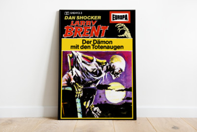 Vintage Poster DER DÄMON MIT DEN TOTENAUGEN - Larry Brent Hörspiel