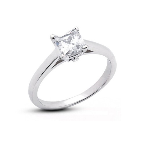 1.26ctw F VS2 Radiant Cut Natural Certified Diamonds White Gold Engagement Ring - Picture 2 of 6