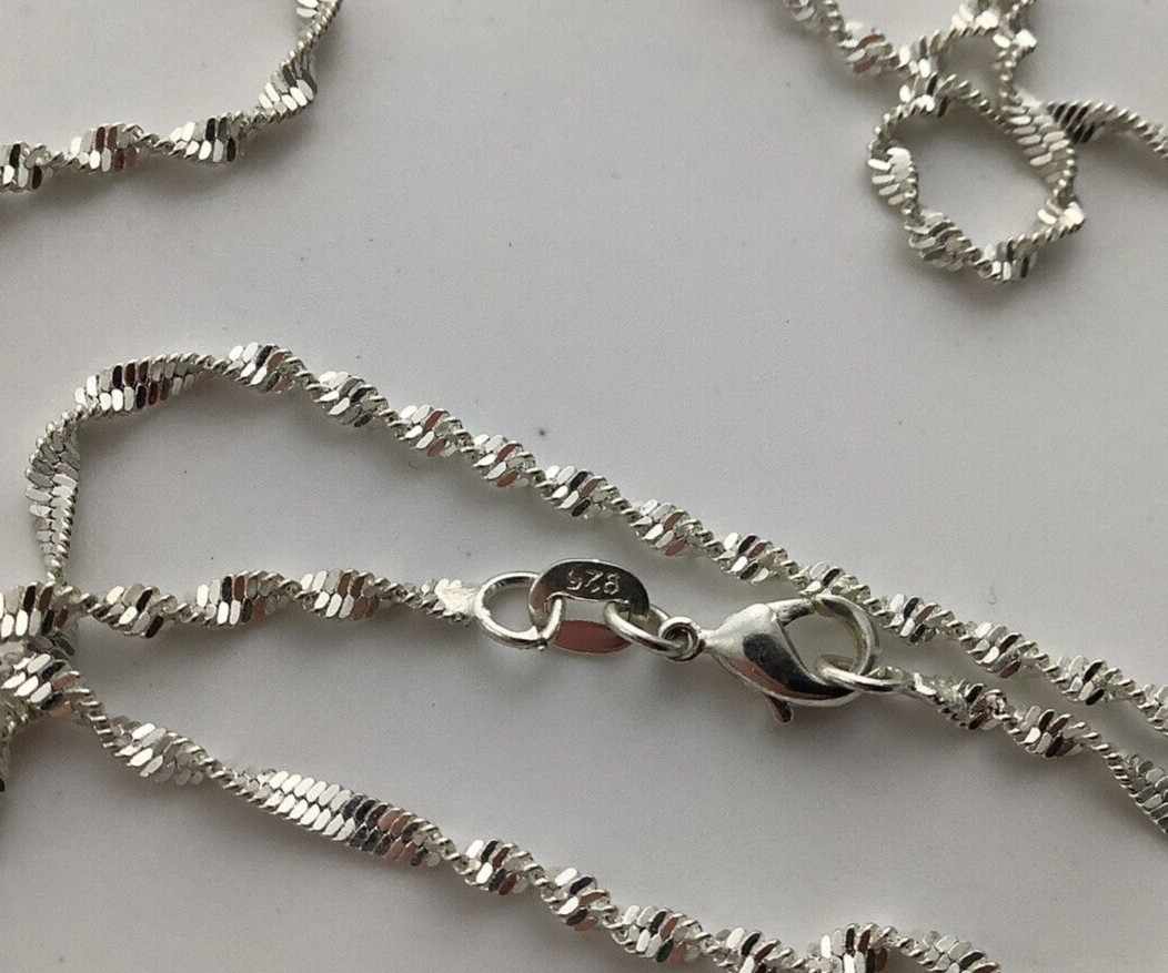 925 Sterling Solid Silver Twisted Rope Chain Neck… - image 5