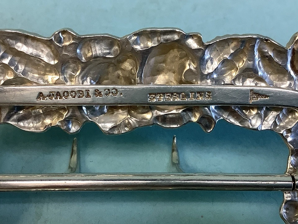 "Hebilla de cinturón de plata de ley de A.Jacobi & Co.3 1/4""H 1,375 ozt. Foto 3 de 4