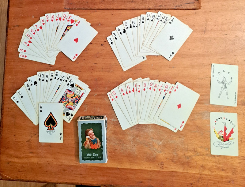 VTG OLD TAP ALE & BEER PLAYING CARDS FULL PLUS 2 JOKERS, TAX STAMP           T