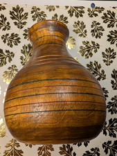 Beautiful Hand turned Vase Wood 5 H x 4 W Vase