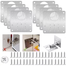 10 Kitchen Cupboard Door Hinge Repair Kit Plate and Fixing Screws Cabinet Hinges