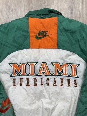 90s Vintage Nike Team Issue Miami Hurricanes Full Zip Puffer