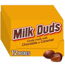 MILK DUDS Chocolate and Caramel Candy Boxes, 5 Oz 12 Count 