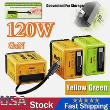 2 In 1 GaN Charger Scalable 120W Max Fast Charger Module With Type-C & USB Ports