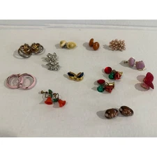 VTG Earrings Clip On & Screw Back Napier Trifari Germany Enamel Dangle Lot of 12