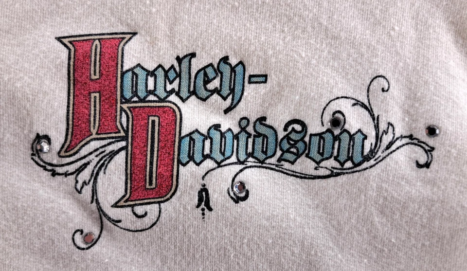 LOT OF 2 Harley Davidson Hoodies Womens 1W & Large Red Cream Side Lace Biker HD - Image 4 of 4