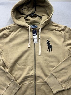 Polo Ralph Lauren Big Pony Zip Hoodie 3XL NWT Tan Black Pony Authentic