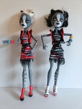 Monster High Purrsephone & Meowlody Werecat Twins Dolls Articulated-no tails