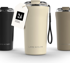 Tazza Termica per Caffè Thermo Coffee Mug-To-Go Con Cinturino & Coperchio in Tri