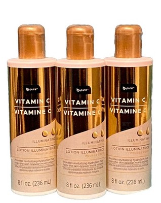 3 PACK b-pure Vitamin C Infused Hydrating Body Lotion, 8 oz Each, Illuminating