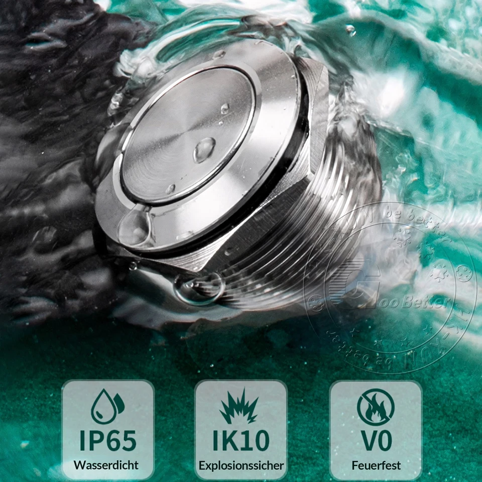 Drucktaster Schalter Button Hupe Switch 3V-220V Ø 8mm 12mm 16mm 19mm - 25mm IP65 - Bild 2 von 4