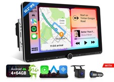 Android 14 4 64 10.1" IPS Double DIN Car Stereo CarPlay GPS Sat Nav HD Display
