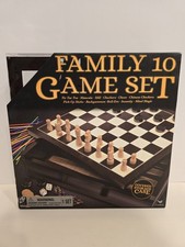 Giochi Set 10 Giochi Armadio Legno Scacchi, Dama, Mancala, Backgammon, + Nuovo