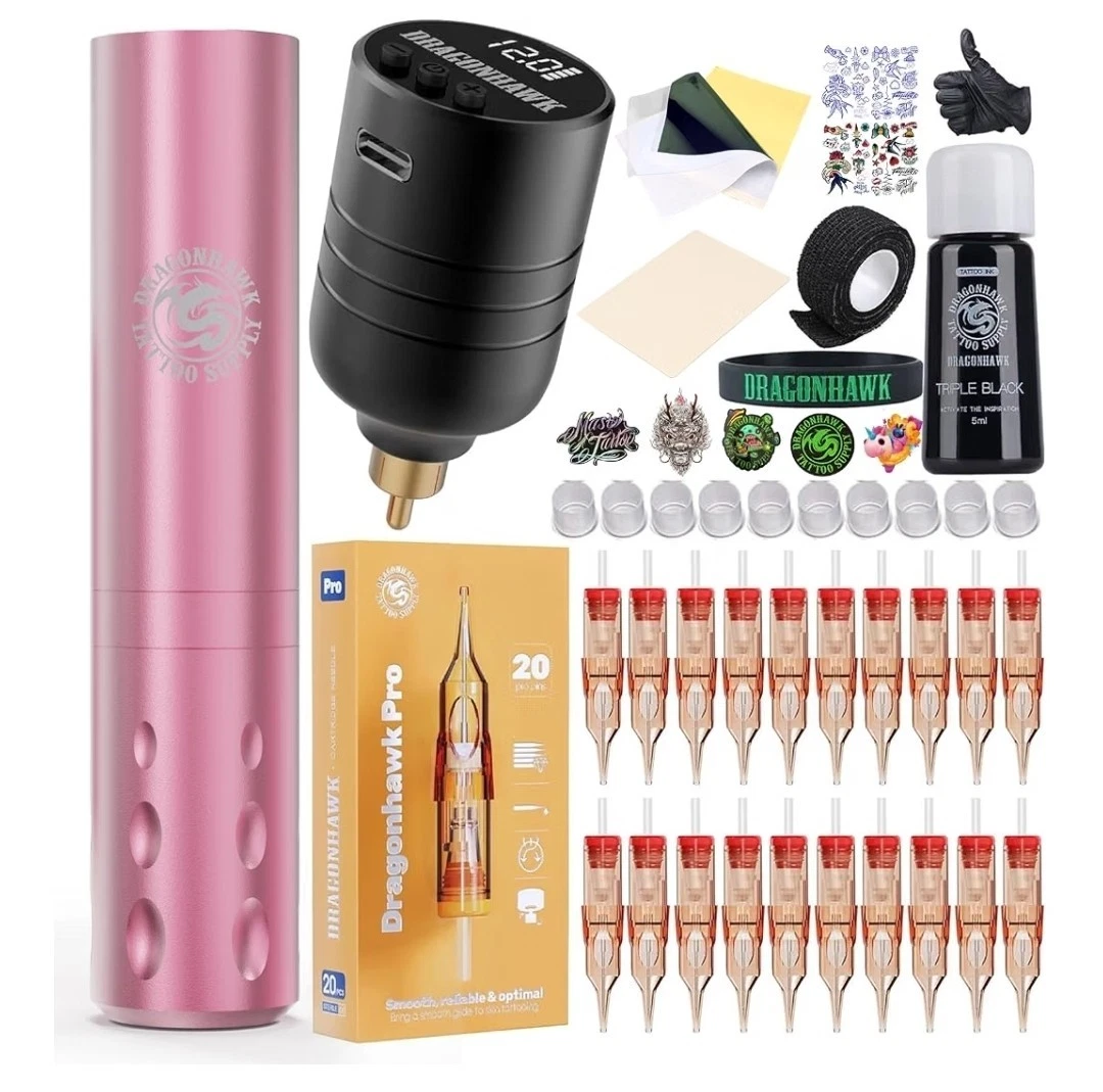 Dragonhawk S6 Pro Wireless Tattoo Gun Kit for Beginners Ultra Lightweight 3.3oz  image 1