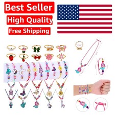 Adorable 30 pcs Jewelry for Girls - Necklaces, Rings  Bracelets for Ages 2-8