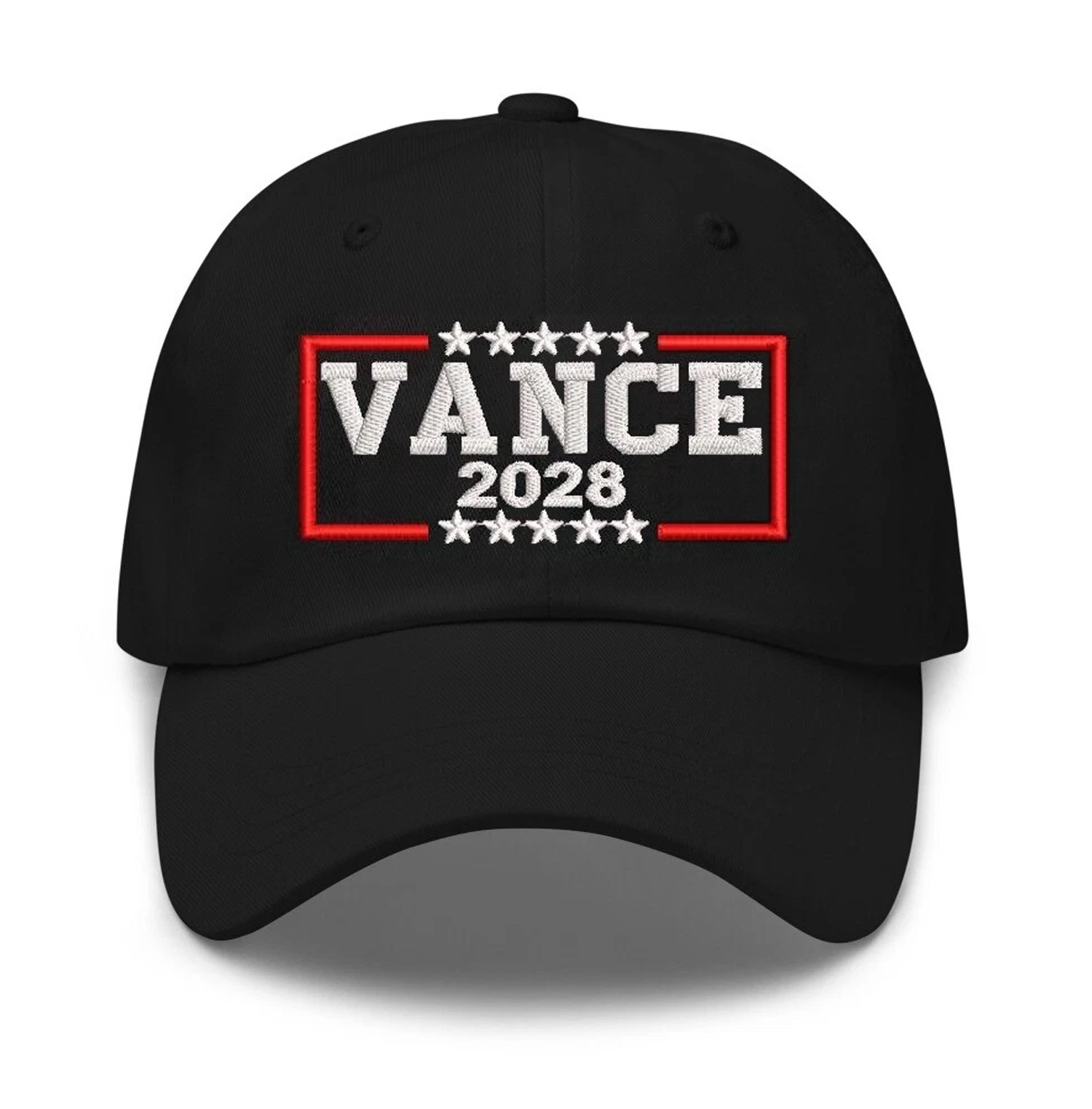 JD Vance 2028 Embroidered Adjustable MAGA Hat with USA Flag Brim