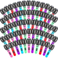 60 Pieces Inflatable Microphones Large Blow up Microphone Assorted Colors Inflat