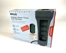 Woods 59850 Holiday Décor Timer Yard Stake & Remote 10ft Cord 6 Grounded Outlets