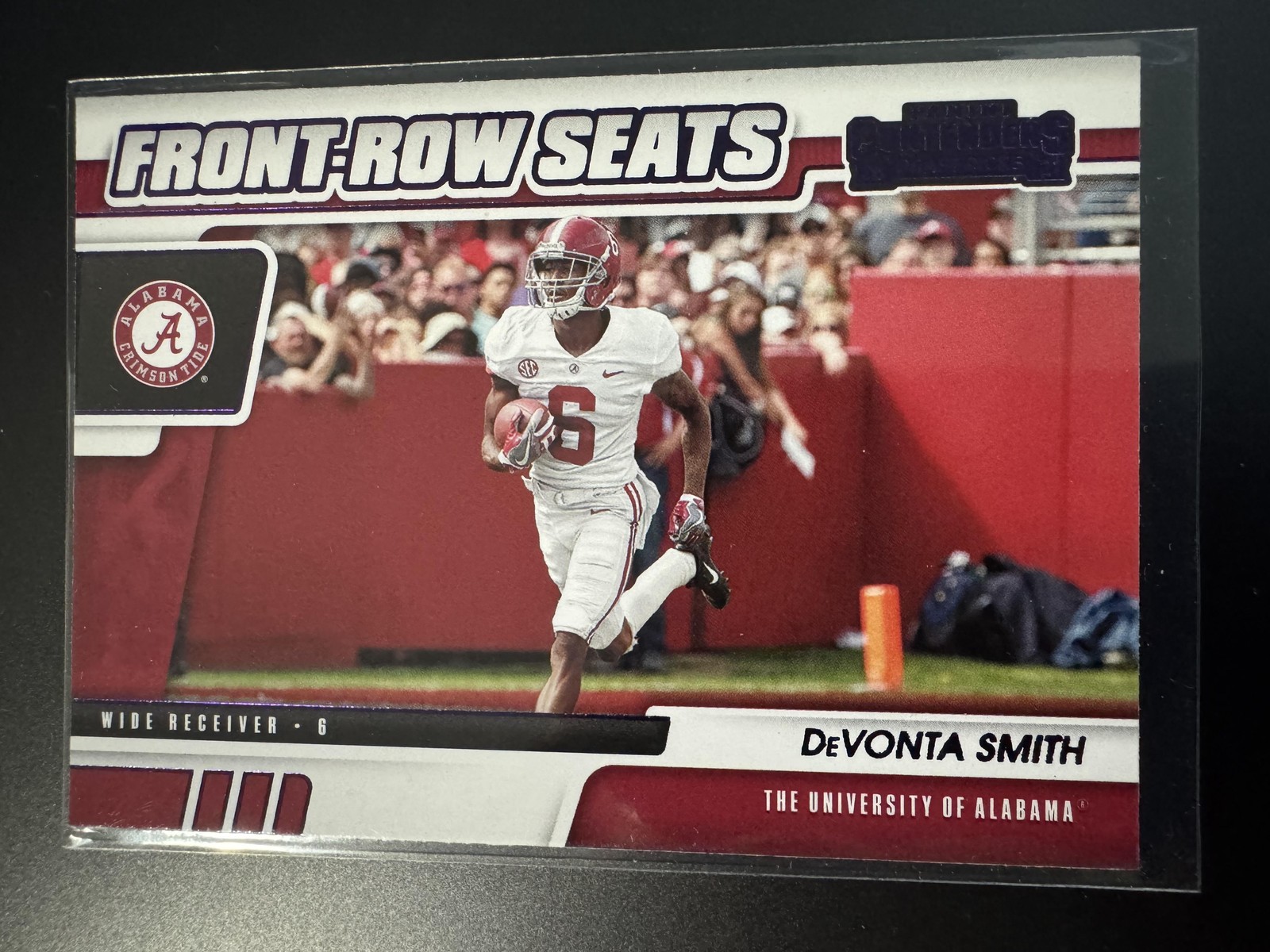2021 Panini Contenders Draft Picks #4 DeVonta Smith Front-Row Seats Purple