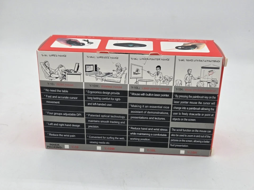 Y-10L Finger Handheld Trackball Mouse with Laser Pointer 2.4G USB Wireless - Image 2 of 3