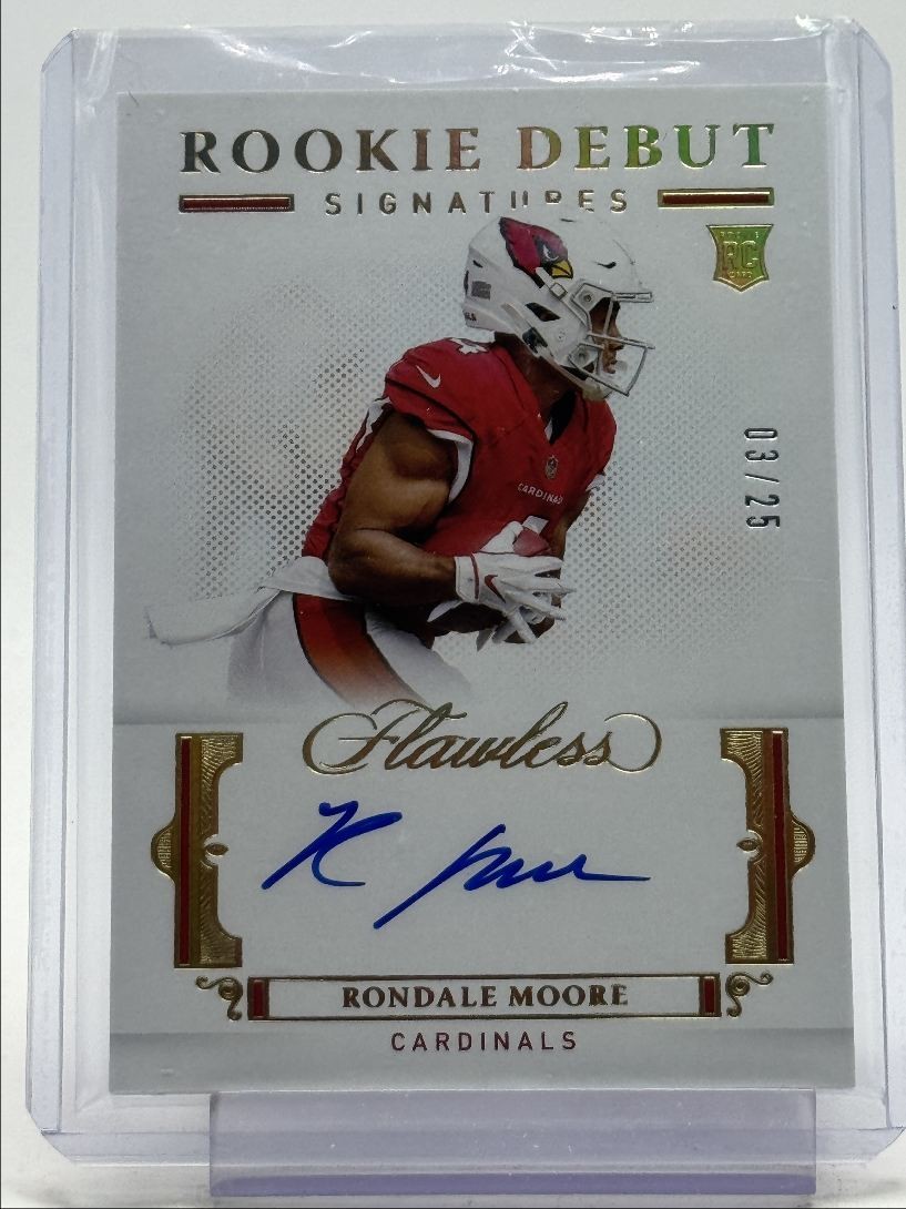 RONDALE MOORE 2021 FLAWLESS ROOKIE DEBUT SIGNATURES RC AUTO /25 Q5368