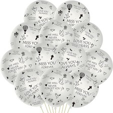 PANTIDE 37Pcs Memorial Balloons Set White Remembrance Funeral 12inch, 