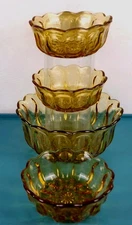 Fairfield Amber by Anchor Hocking - Salad Serving Bowl & Individual Salad Bowls 