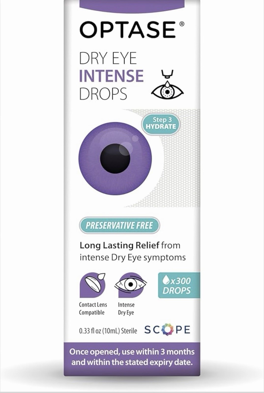 Optase Dry Eye Intense Drops 0.33 oz Brand New Free Shipping EXP 2027+