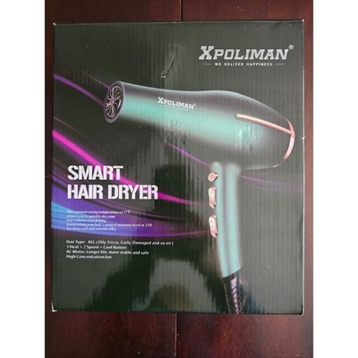 Xpoliman Smart Hair Dryer Ionic Professional AC Motor Emerald Green Rose Gold