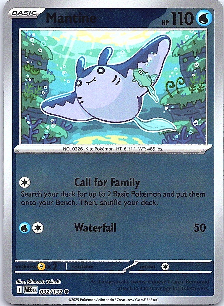 Mantine Reverse Holo Common ME01: Mega Evolution 032/132 NM
