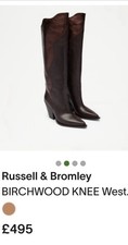 Russell & Bromley Western Knee High Boot Brown/bronze Uk 7 Rrp£495 New