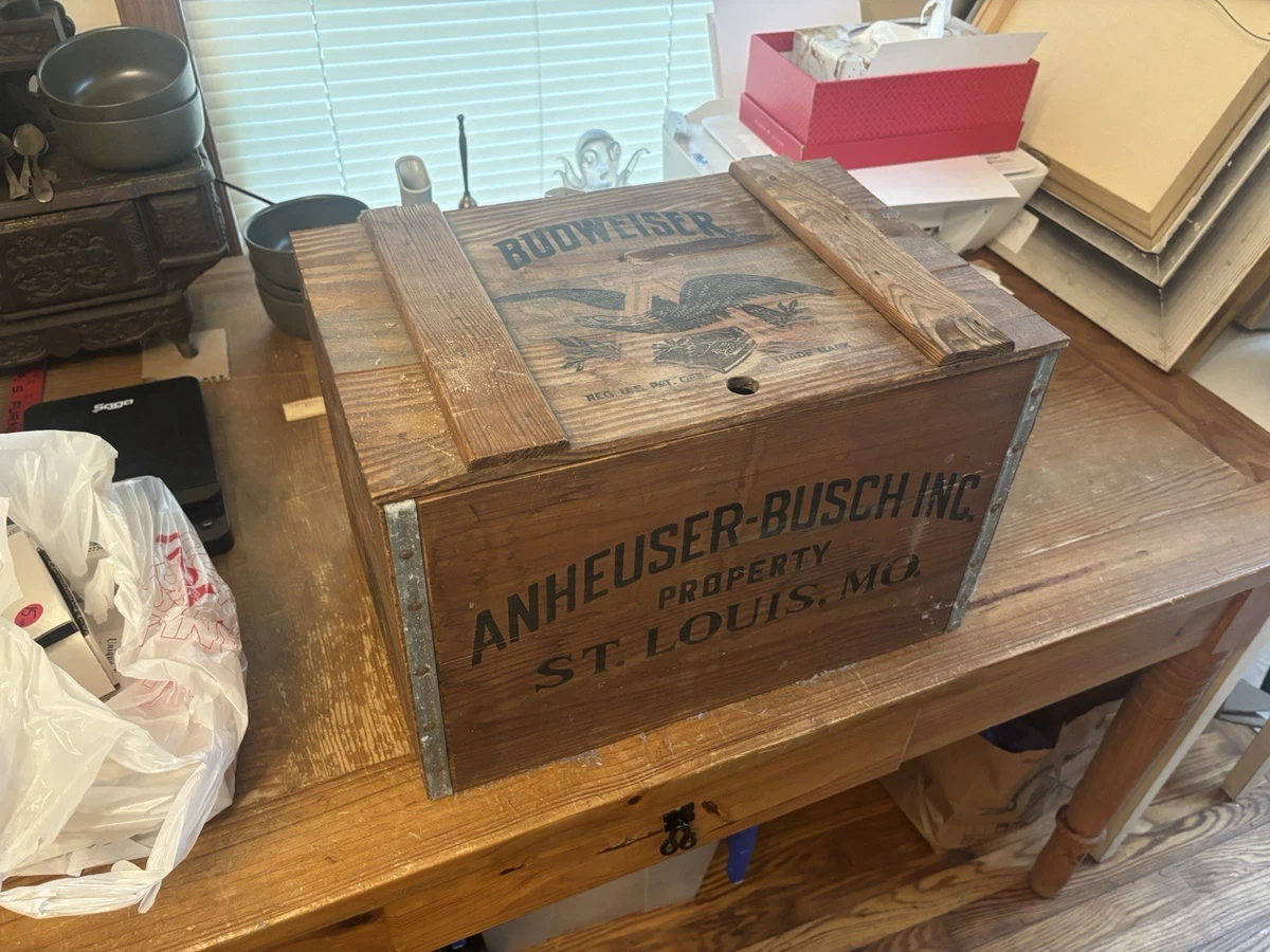 25+ Wood Beer Crate In Collectible Budweiser Signs & Tins for sale