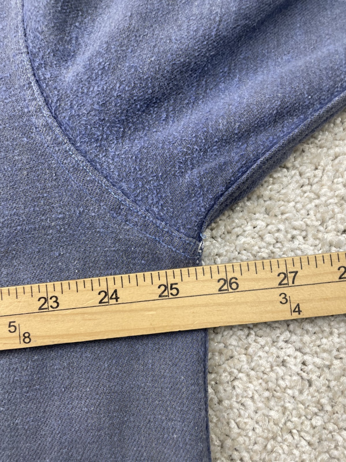 Vintage 30s Montgomery Ward Flannel Shirt XL Blue Sanforized Distressed Faded image 8