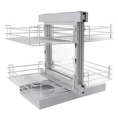 Magic Corner Küchenkorb ausziehbar links 80-90 cm - ausziehbare Drahtaufbewahrung