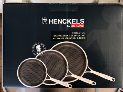 Henckels by ZWILLING Paradigm Bratpfannen - Set  Edelstahl mit Wabenstruktur Neu