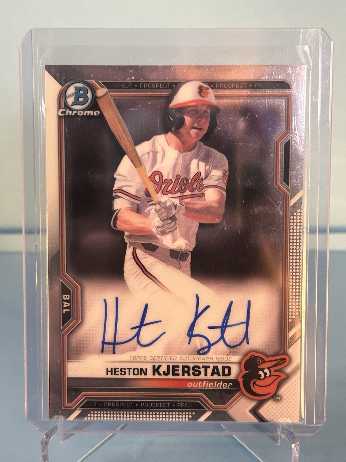 2021 Bowman Heston Kjerstad Chrome Prospect Auto Orioles RC ROOKIE CARD SP