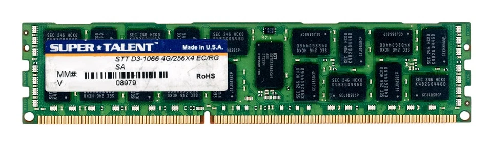 Server Storage Super Talent 4GB DDR3 2Rx4 1066MHz PC3-8500R Reg ECC - Image 2 of 2